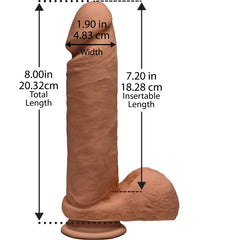 THE D PERFECT D 8" W/ BALLS - ULTRASKYN - CARAMEL