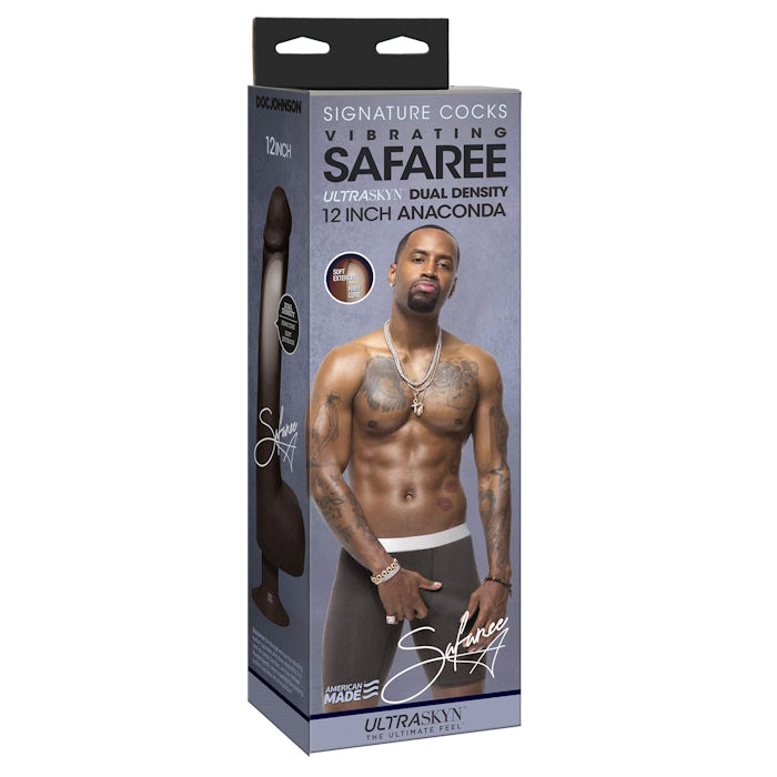 DILDO 12" CHOCOLATE SAFAREE SAMUELS ANACONDA VIBE ULTR
