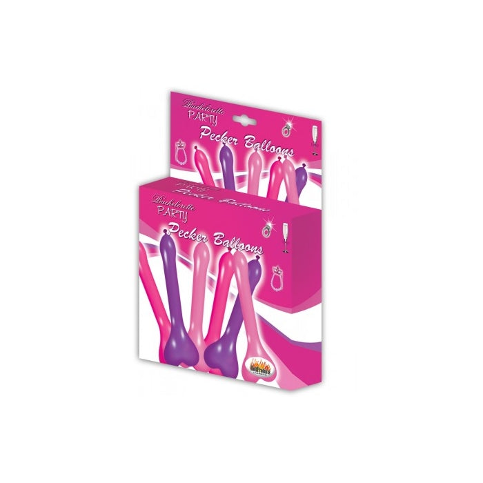 PECKER BALLOONS ASSORTED COLORS/6 PC BOX