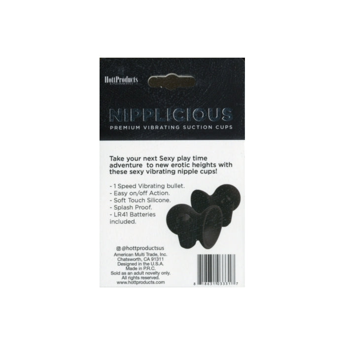 NIPPLICIOUS PREMIUM VIBRATING SUCTION CUPS - BLACK