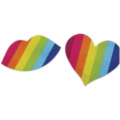 NIPPLICIOUS RAINBOW HEARTS NIPPLE PASTIES - 2PK