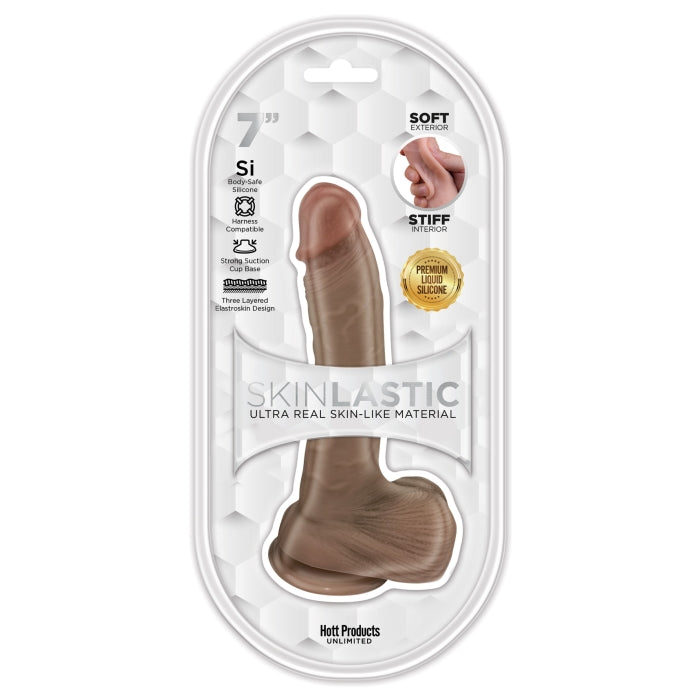 SKINSATIONS SKINLASTIC SLIDING SKIN DILDO 7" W/SUCTION