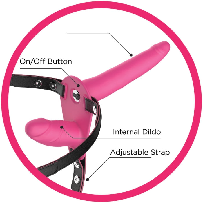 SWEET SEX - DOUBLE DICKIN STRAP HARNESS - PINK