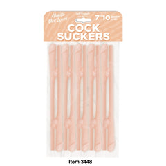COCK SUCKERS PECKER STRAWS VANILLA LOVERS 10 PACK