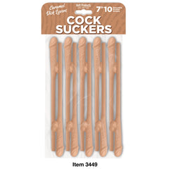 COCK SUCKERS PECKER STRAWS CARAMEL LOVERS 10 PACK