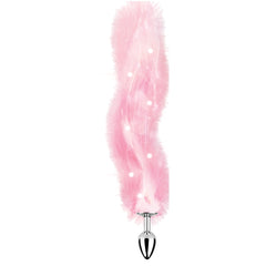 FOXY TAIL - LIGHT UP FAUX FUR BUTT PLUG - PINK