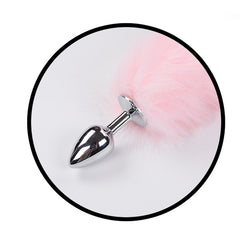 FOXY TAIL - LIGHT UP FAUX FUR BUTT PLUG - PINK