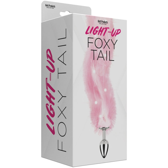 FOXY TAIL - LIGHT UP FAUX FUR BUTT PLUG - PINK