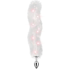 FOXY TAIL - LIGHT UP FAUX FUR BUTT PLUG - WHITE