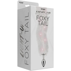 FOXY TAIL - LIGHT UP FAUX FUR BUTT PLUG - WHITE