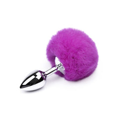 BUTT PLUG METAL W/FLUFFY PINK TAIL