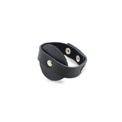 COCKRING W/ROUND BASE LEATHER - BLACK