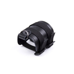 COCKRING W/2 STRIPS AND METAL RINGLET LEATHER - BLACK