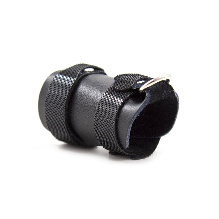 COCKRING W/2 KEVLAR STRIPS LEATHER - BLACK