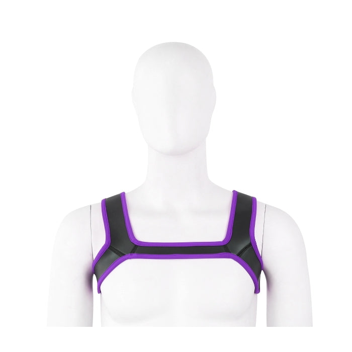 CHEST HARNESS NEOPRENE - BLK/PURPLE - LRG