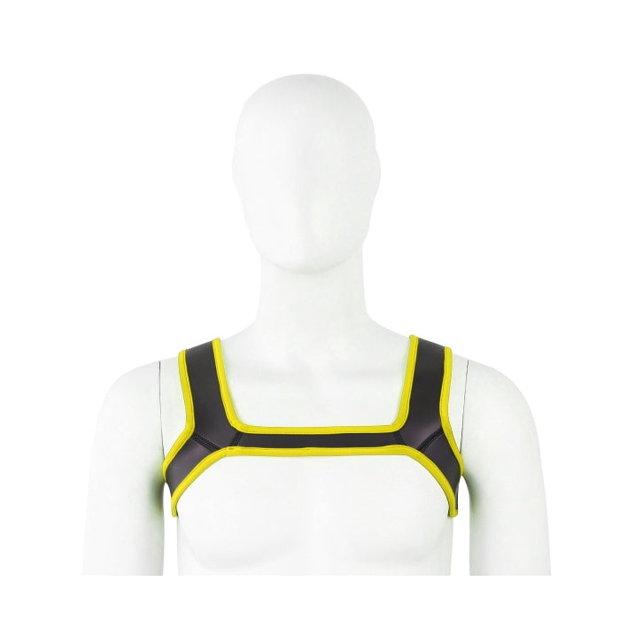 CHEST HARNESS NEOPRENE - BLK/YELLOW - LRG