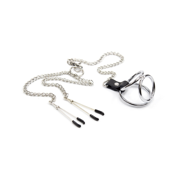 NIPPLE CLAMPS W/METAL CHAIN & COCKRING
