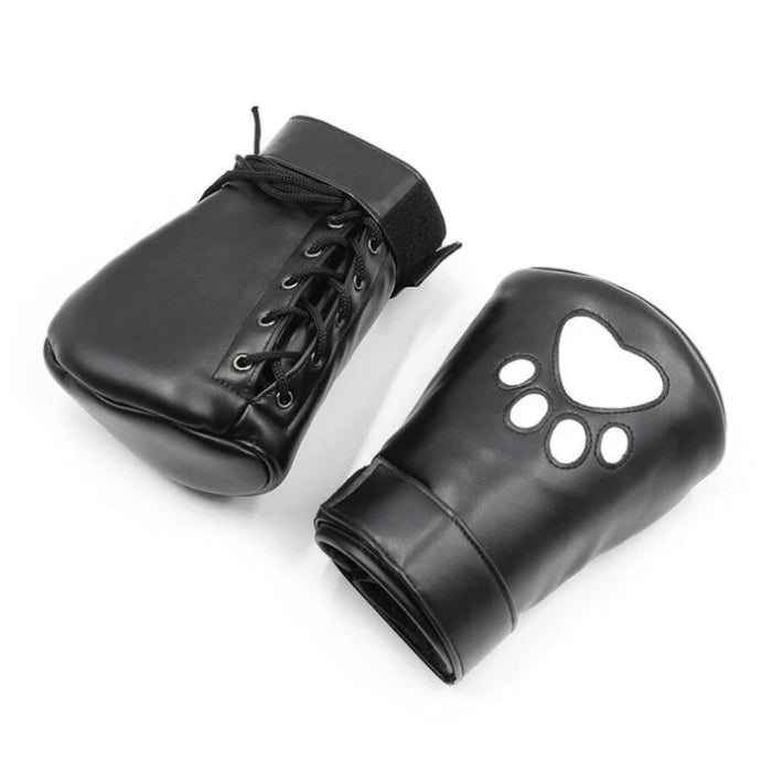 BDSM PUPPY PAWS MITTENS - BLACK