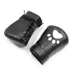 BDSM PUPPY PAWS MITTENS - BLACK