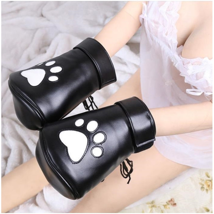 BDSM PUPPY PAWS MITTENS - BLACK