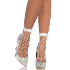DIAMOND NET ANKLETS - O/S - WHITE