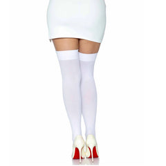 THIGH HIGH STOCKINGS - O/S - WHITE