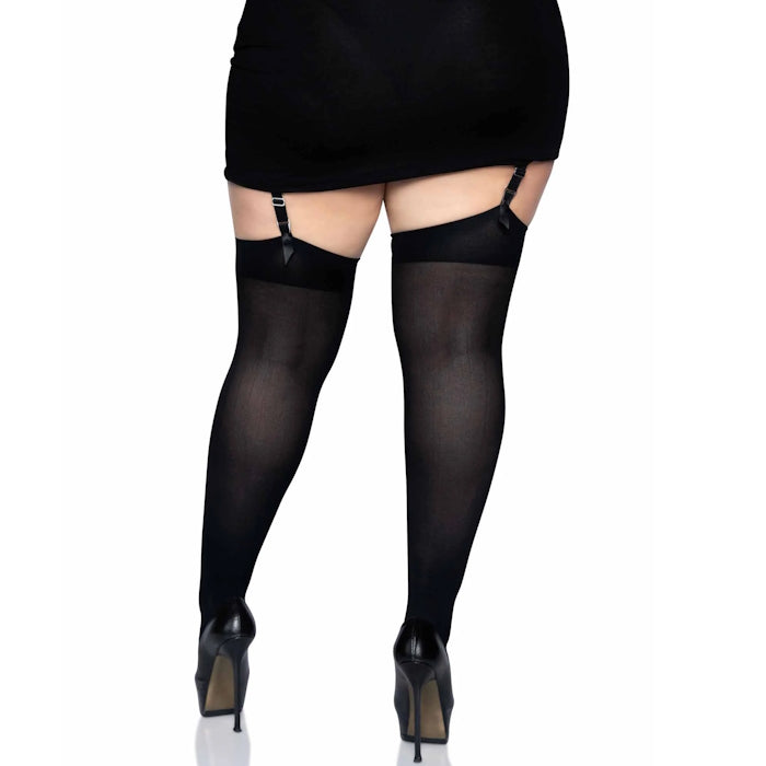 THIGH HIGH STOCKINGS - QUEEN SIZE - BLACK