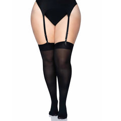 THIGH HIGH STOCKINGS - QUEEN SIZE - BLACK