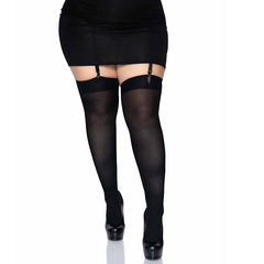 THIGH HIGH STOCKINGS - QUEEN SIZE - BLACK