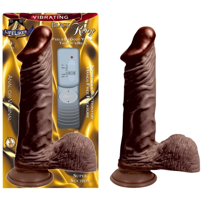 LIFELIKE VIBRATING BLACK KING 9IN