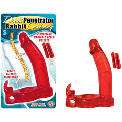 DOUBLE PENETRATOR RABBIT COCKRING - RED