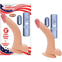 8 VIBRATING DONG WITH BALLS & BULLET-FLESH