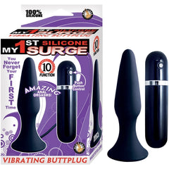 MY 1ST SILICONE SURGE VIBRATING BUTTPLUG-BLACK