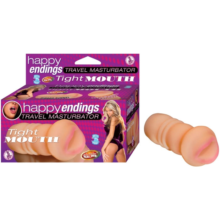 HAPPY ENDINGS TRAVEL MASTURBATOR TIGHT MOUTH - FLESH