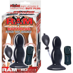 RAM INFLATABLE VIBRATING BUTT PLUG - BLACK