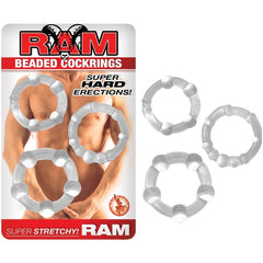 RAM BEADED COCKRINGS PACK OF 3 - CLEAR
