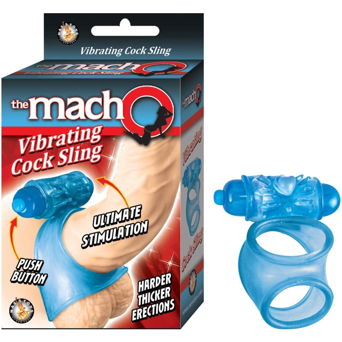 THE MACHO VIBRATING COCK SLING - BLUE