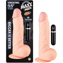 MAXX MEN VIBRATING 9.5IN STRAIGHT - FLESH