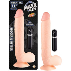 MAXX MEN VIBRATING 11IN STRAIGHT - FLESH