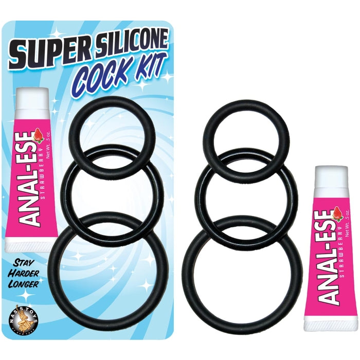 SUPER SILICONE COCK KIT-BLACK
