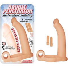 DOUBLE PENETRATOR STUDMAKER COCKRING-FLESH