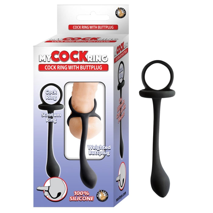 MY COCKRING COCKRING WITH BUTTPLUG-BLACK