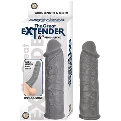 THE GREAT EXTENDER 6" PENIS SLEEVE-GREY