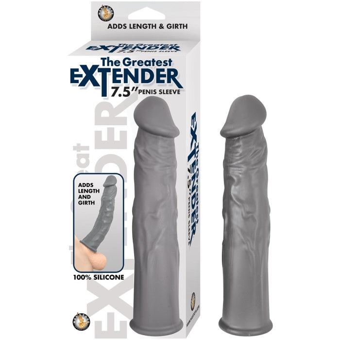 THE GREAT EXTENDER 7.5" PENIS SLEEVE-GREY