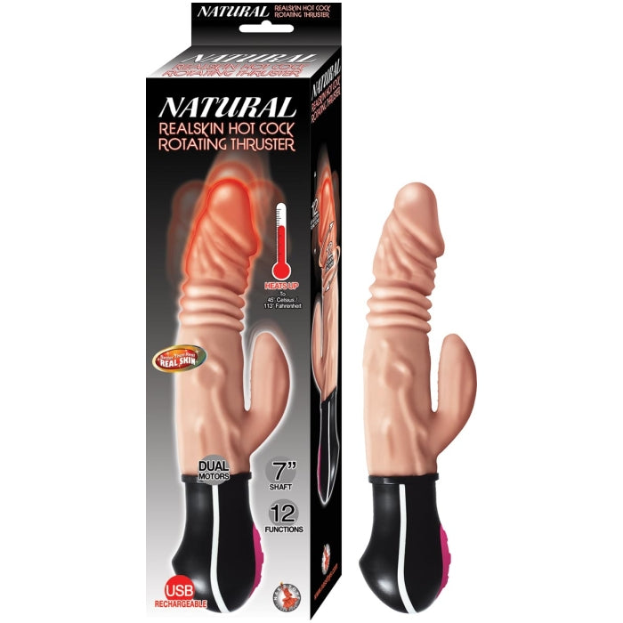 NATURAL REALSKIN HOT COCK ROTATING THRUSTER - FLESH