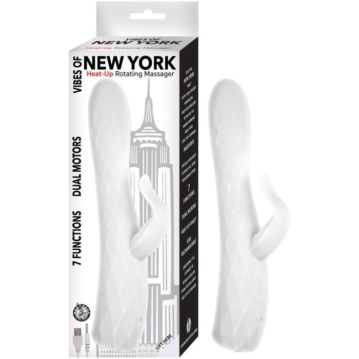 VIBES OF NEW YORK HEAT-UP ROTATING MASSAGER-WHITE