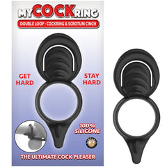 MY COCKRING DOUBLE LOOP-COCKRING & SCROTUM CINCH-BLACK