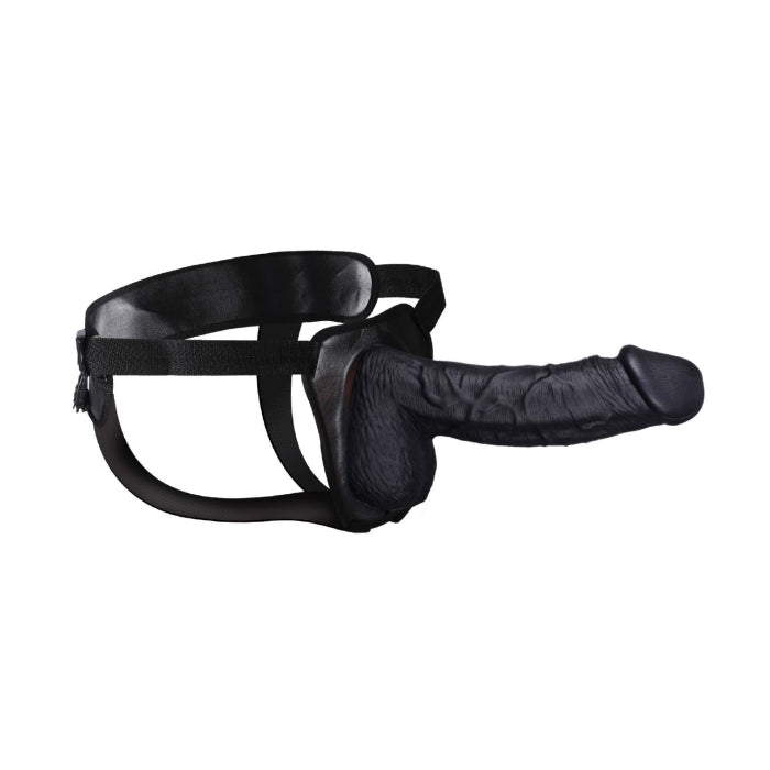 ERECTION ASSISTANT HOLLOW STRAP-ON 8.5"-BLACK
