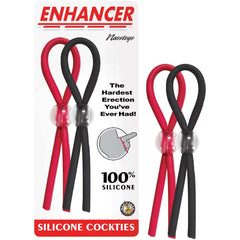 ENHANCER SILICONE COCKTIES - RED & BLACK