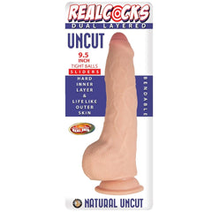 REALCOCKS DUAL LAYERED UNCUT SLIDERS 9.5 TIGHT BALLS-WHITE